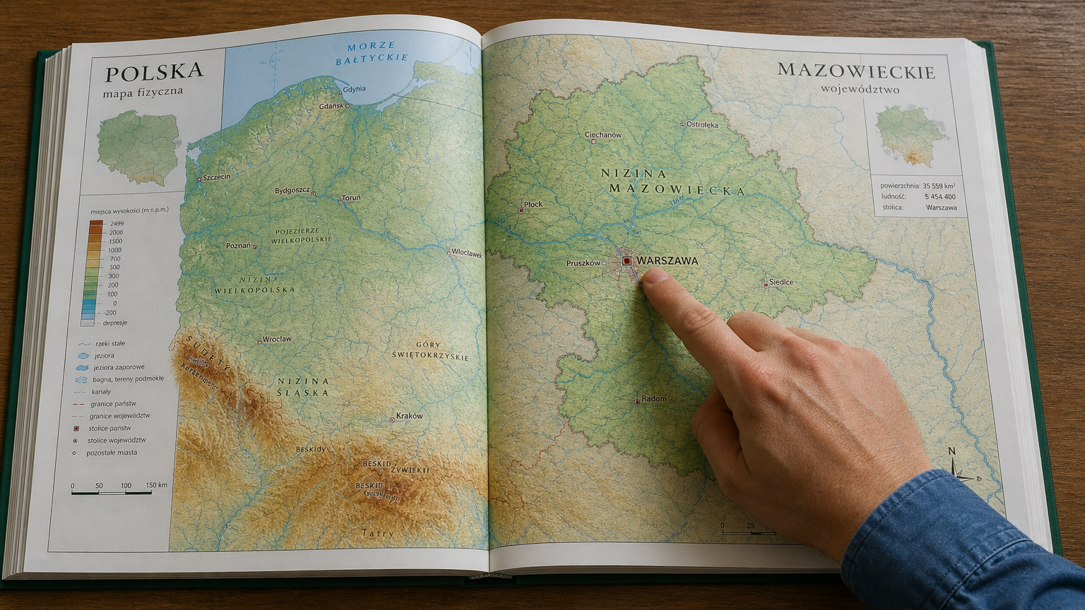 Mapa drogowa Polski z zaznaczonymi głównymi miastami — widok ogólny terytorium działania wypożyczalni